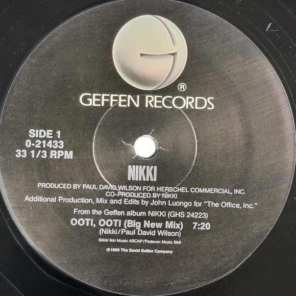 Nikki Ooti Ooti Promo Single Vinyl Geffen Records 1989 - Picture 3 of 8